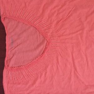 ⭐️ Firm Price ⭐️ NWOT Embellished peach/orange Calvin Klein Tee